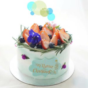 鮮果米蛋糕(香草裝飾)