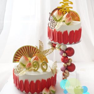 紅扇大壽忌廉米蛋糕 (無糖/低糖) - Image 5