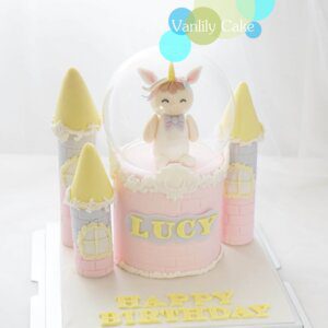 公主城堡糖皮蛋糕 Princess Castle Fondant Cake - Image 5