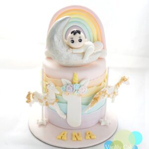 彩虹木馬糖皮蛋糕