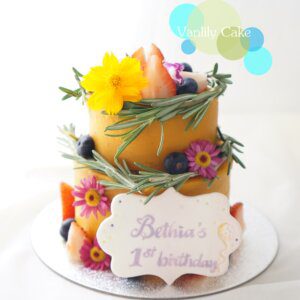 純素香蕉蛋糕(香草裝飾) - Image 4