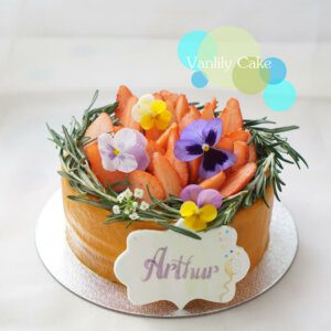 純素香蕉蛋糕(香草裝飾) - Image 5